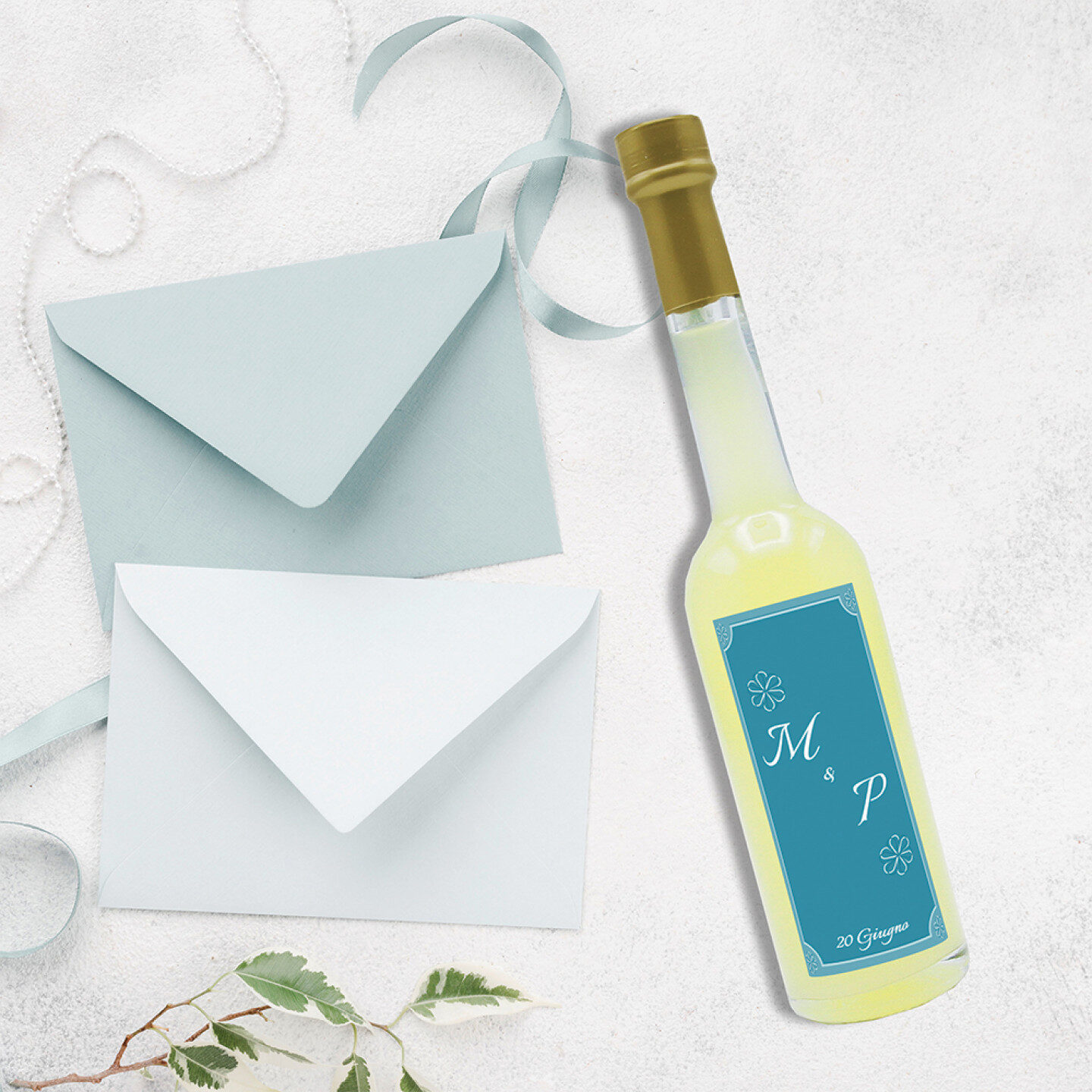 48 Bomboniere liquore al limone - bottiglie mignon 0.10 lt. - mini bottiglie di liquore artigianale idea per bomboniere di matrimonio - 3