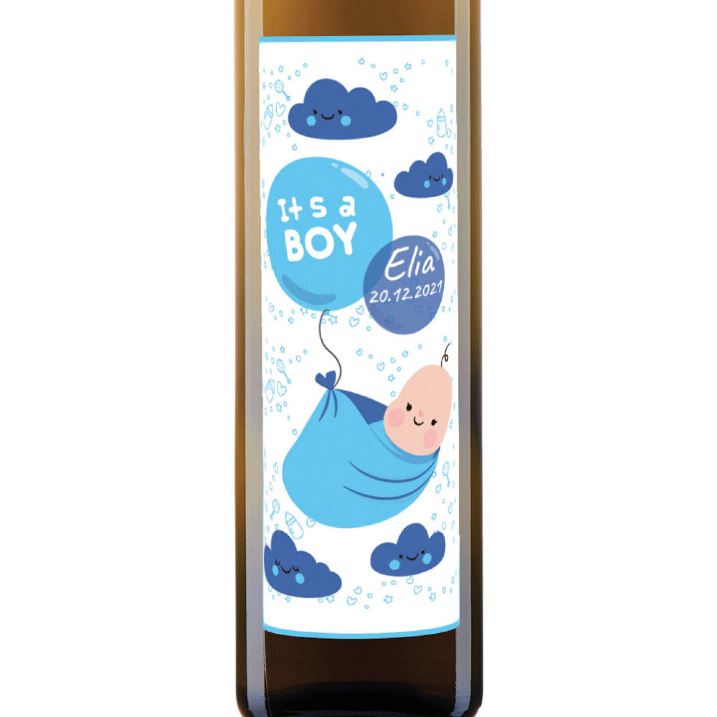 24 bottiglie 0.25 lt. - Olio Extra Vergine di Oliva - Bomboniere personalizzate baby shower - 1