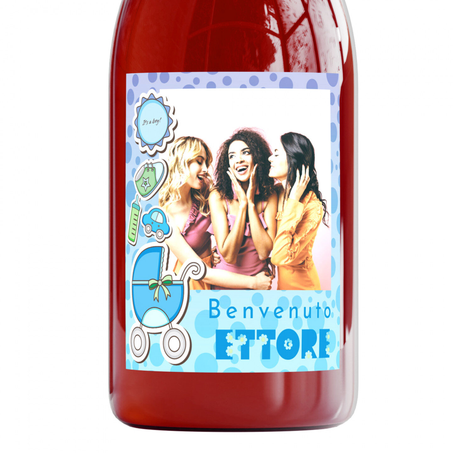 12 Bomboniere Baby Shower - Estratto al Ribes Rosso, Fragola e Goji - 0.75 lt. - 1