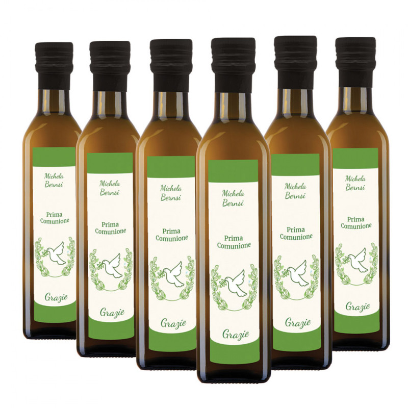 48 bottiglie 0.25 lt. - Olio Extra Vergine di Oliva - Bomboniere personalizzate per comunione