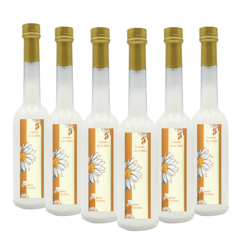 24 Bomboniere crema di mandorla - bottiglie mignon 0.10 lt. - Mini bottiglie di liquore artigianale idea bomboniere per cresima