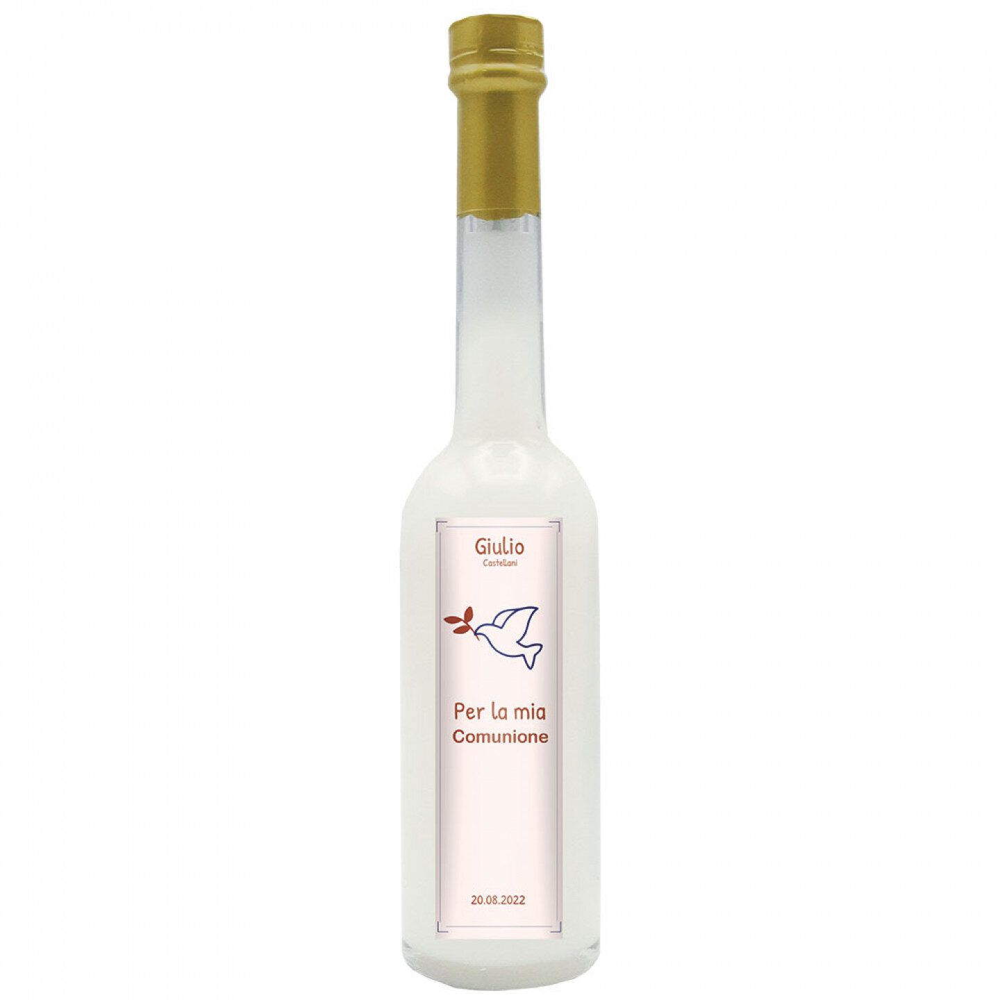 24 Bomboniere crema di mandorla - bottiglie mignon 0.10 lt. - Mini bottiglie di liquore artigianale idea bomboniere per comunione - 2