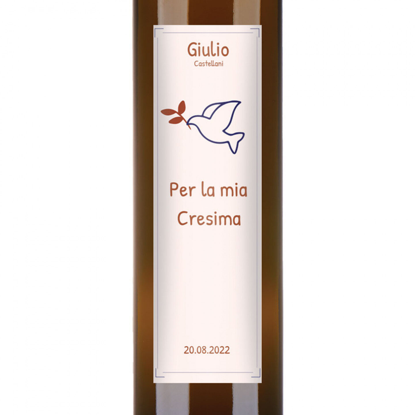 24 bottiglie 0.25 lt. - Olio Extra Vergine di Oliva - Bomboniere personalizzate per cresima - 1