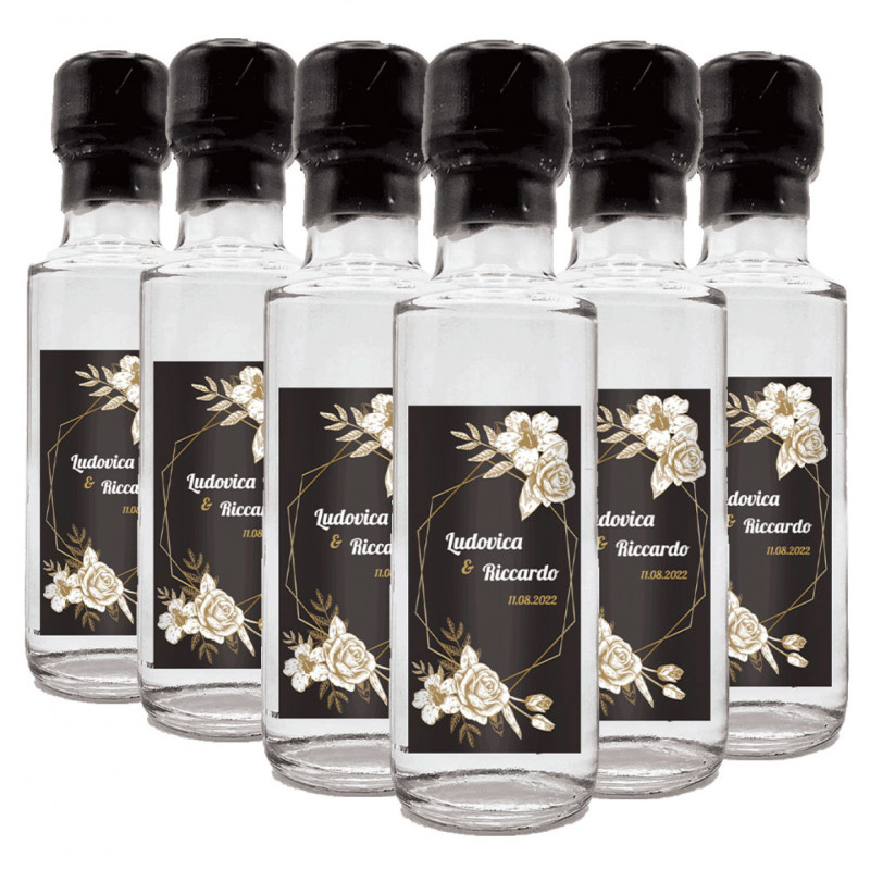 72 Bomboniere Gin - bottiglie mignon 0.10 lt. - Mini bottiglie di Distilled Gin idea per bomboniere di matrimonio o cerimonie