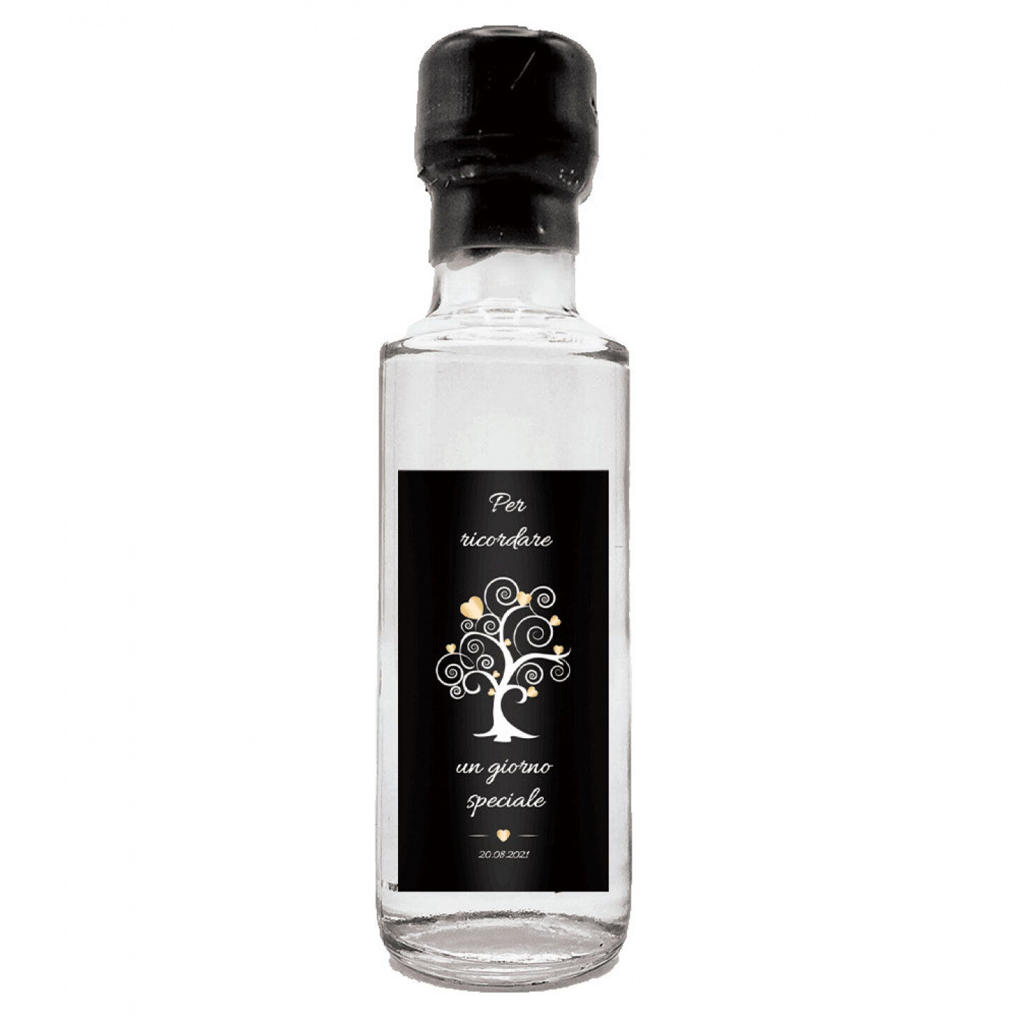 96 Bomboniere Gin - bottiglie mignon 0.10 lt. - Mini bottiglie di Distilled Gin idea per bomboniere di matrimonio - 2