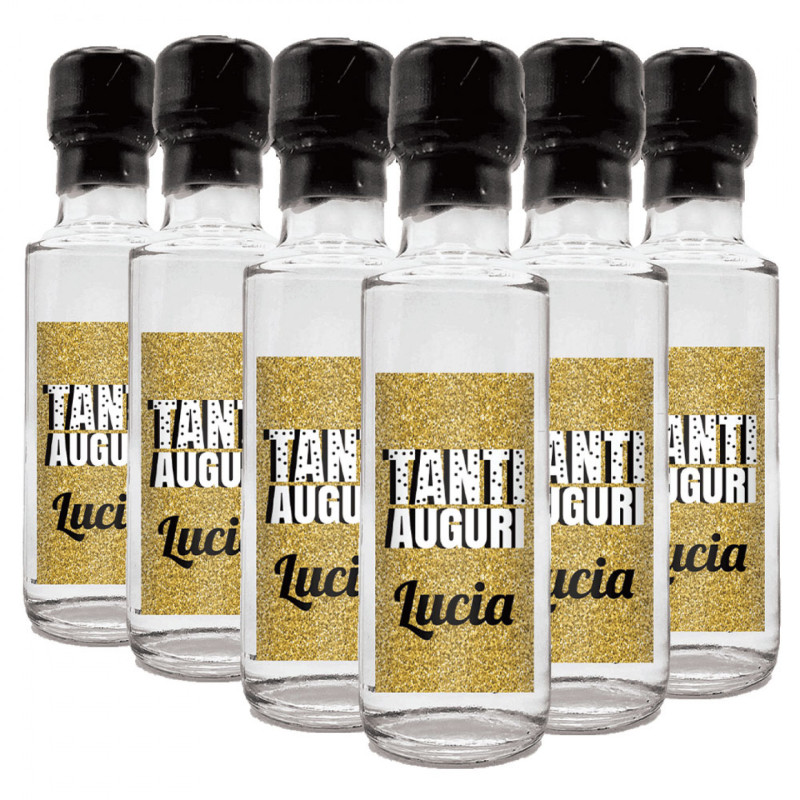 24 Gin personalizzato compleanno - mignon 0.10 lt. - Mini bottiglie di Distilled Gin idea per festa di compleanno