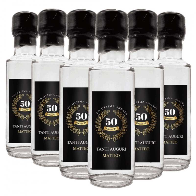 48 Gin personalizzato compleanno - mignon 0.10 lt. - Mini bottiglie di Distilled Gin idea per festa di compleanno