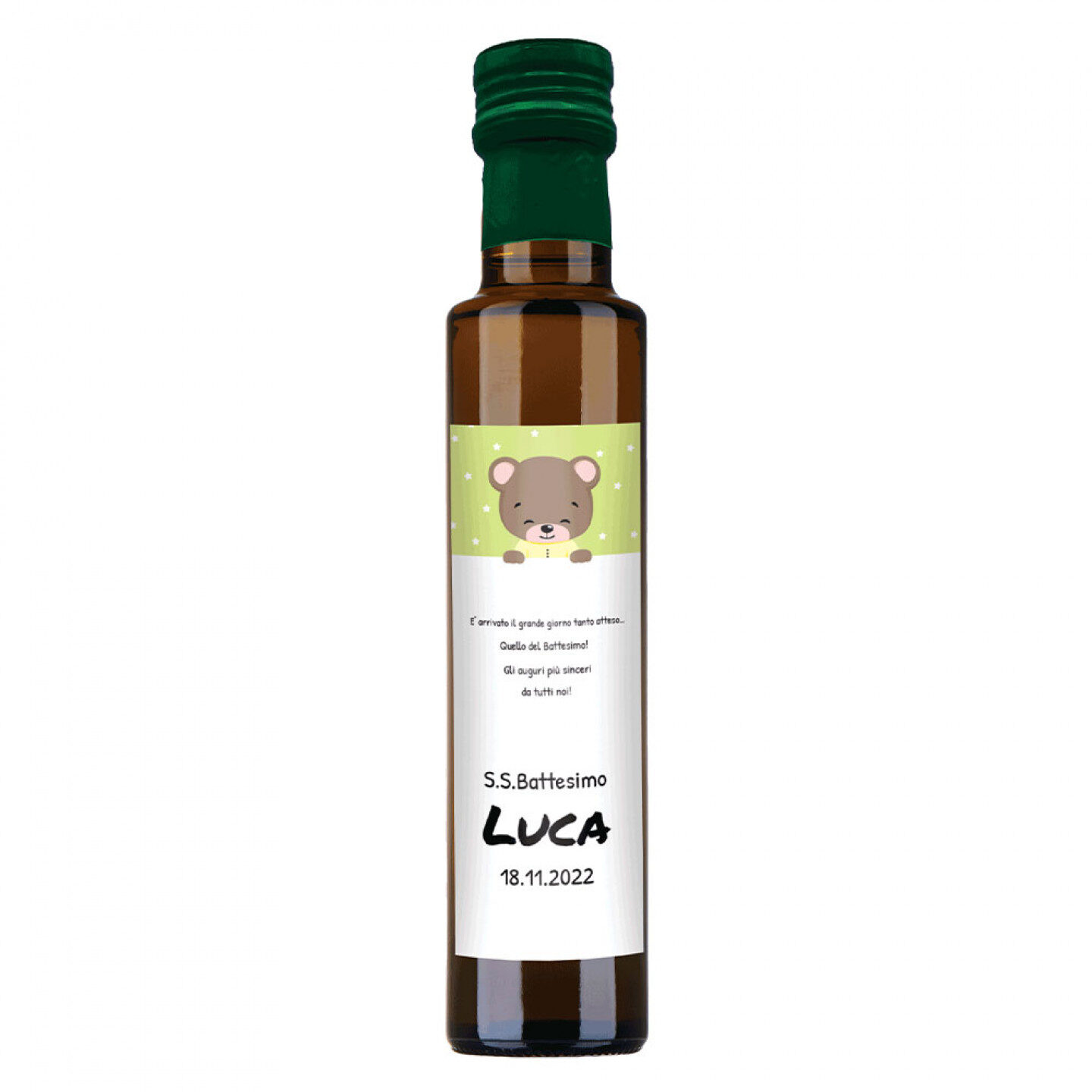48 bottiglie 0.25 lt. - Olio di Oliva Aromatizzato al Rosmarino - Bomboniere personalizzate per battesimo - 2