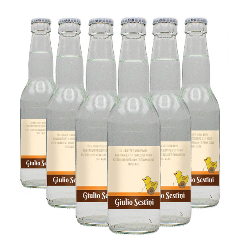 6 Bottiglie personalizzate - Acqua Tonica - Bomboniere per battesimo