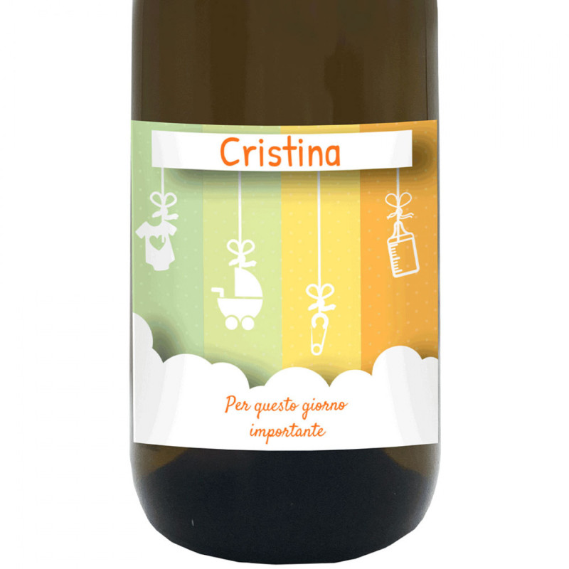 Bottiglia personalizzata per regalo di battesimo