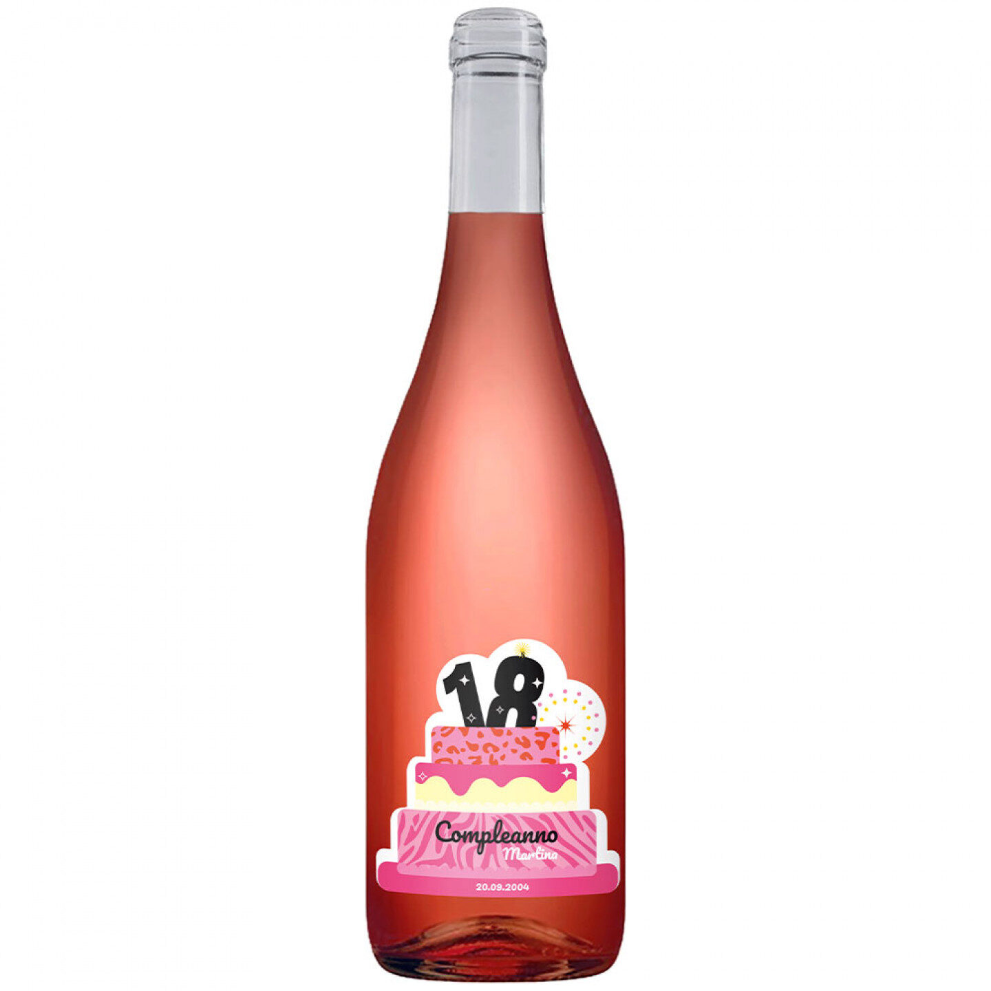Vino Rosé - Bottiglia personalizzata idea regalo compleanno 18 anni - 1