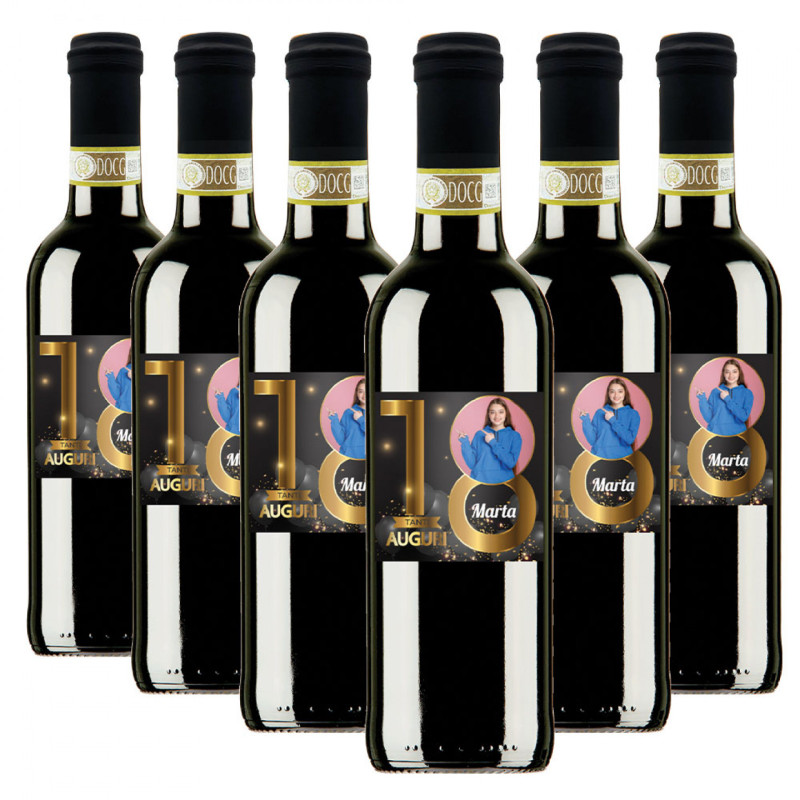 36 Bomboniere compleanno 18 anni - Chianti DOCG 0.375 lt.