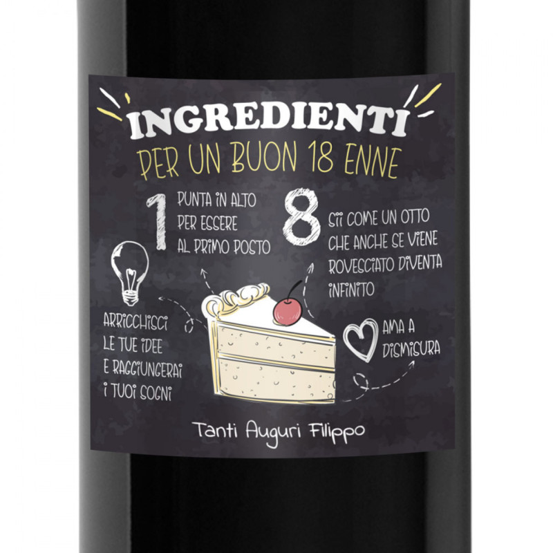 Chianti Classico DOCG - bottiglia personalizzata idea regalo compleanno 18 anni