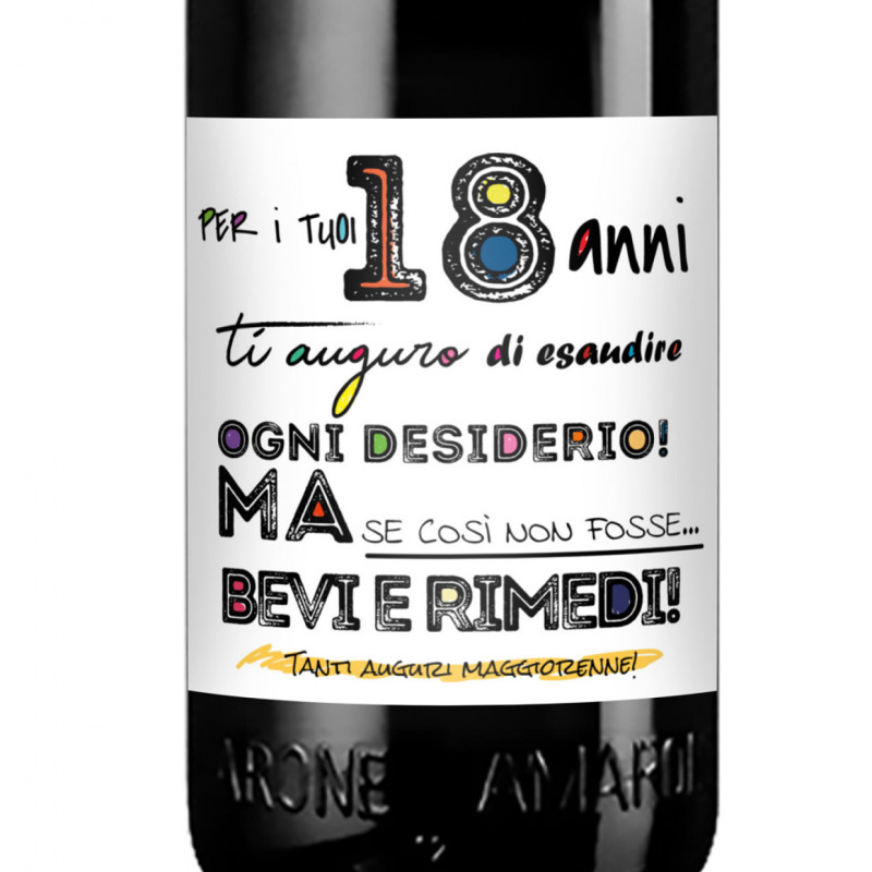 Amarone DOCG - Bottiglia personalizzata per 18° compleanno