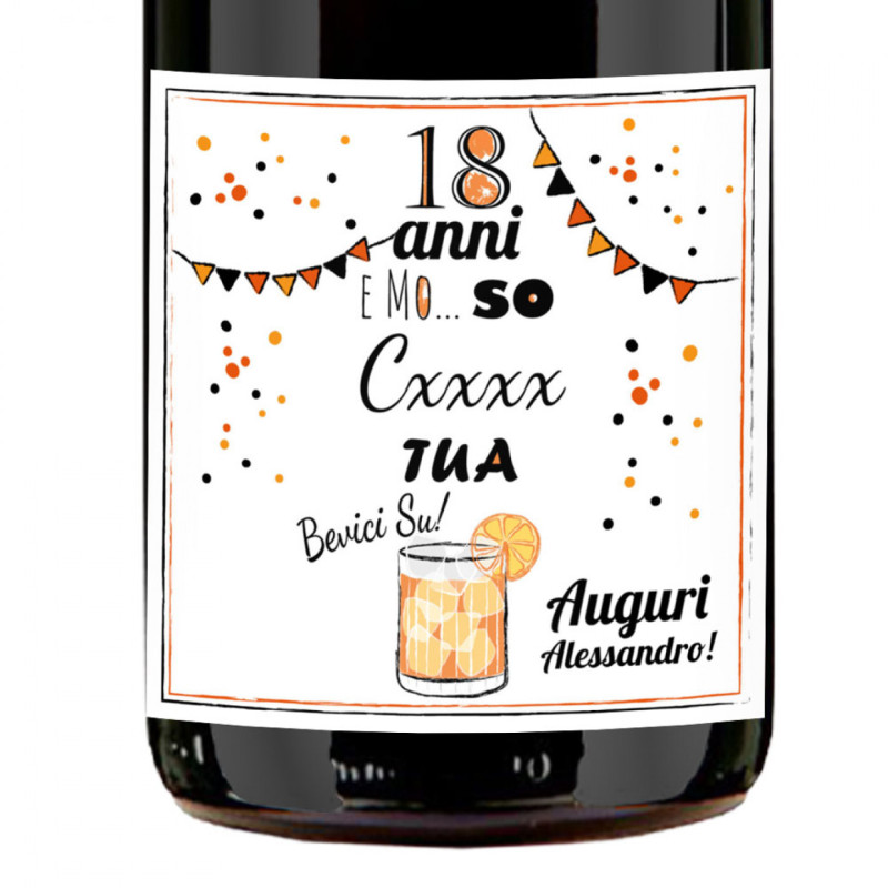 Prosecco Extra Dry MAGNUM - Bottiglia personalizzata idea regalo 18 anni