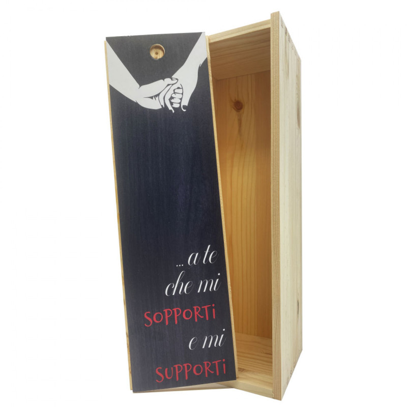 Scatola in legno 1 bottiglia MAGNUM 1.5 L - Adesivo A te
