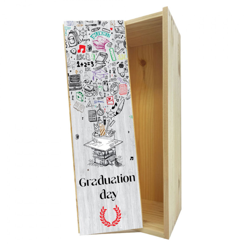 Scatola in legno 1 bottiglia MAGNUM 1,5 L - Graduation Day