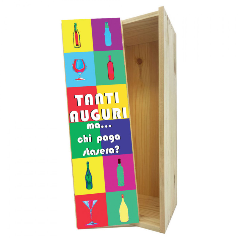 Scatola in legno 1 bottiglia MAGNUM 1,5 L - Chi paga stasera?