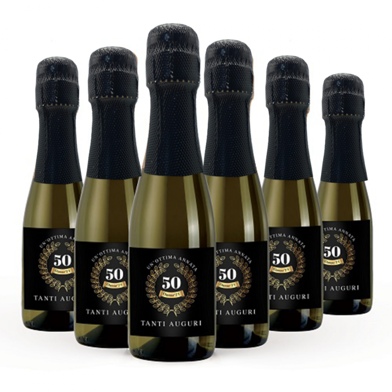 12X Bottiglie di Prosecco piccole personalizzate - Mignon Prosecco Extra Dry DOC 20cl