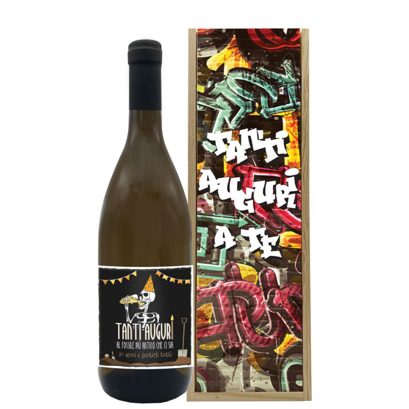 Vino personalizzato con cassetta in legno