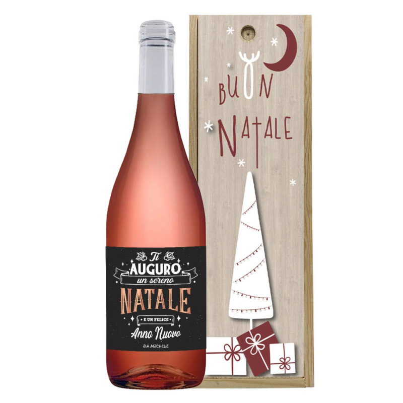 Vino Rosé - Bottiglia personalizzata idea regalo per Natale