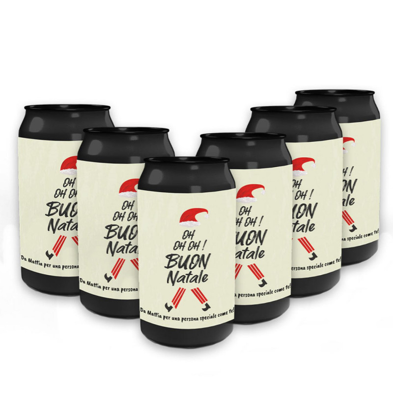 6 lattine di Birra Artigianale personalizzate per Natale - 0.33 lt.