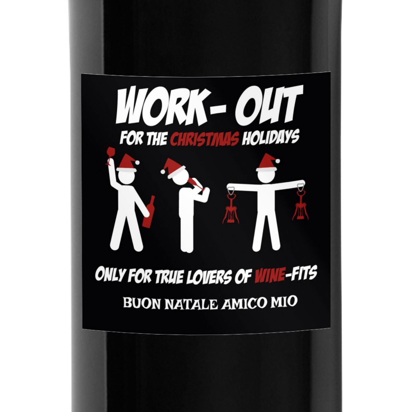 Bottiglia personalizzata con cassetta in legno per Natale - 3