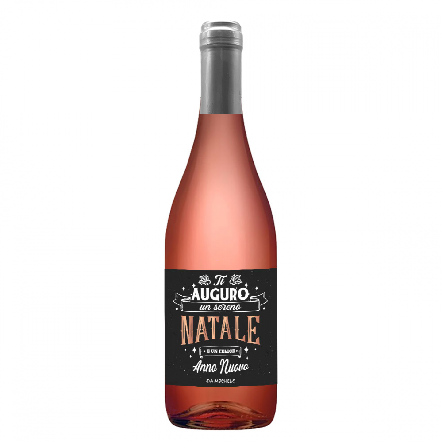 Vino Rosé - Bottiglia personalizzata idea regalo per Natale - 3