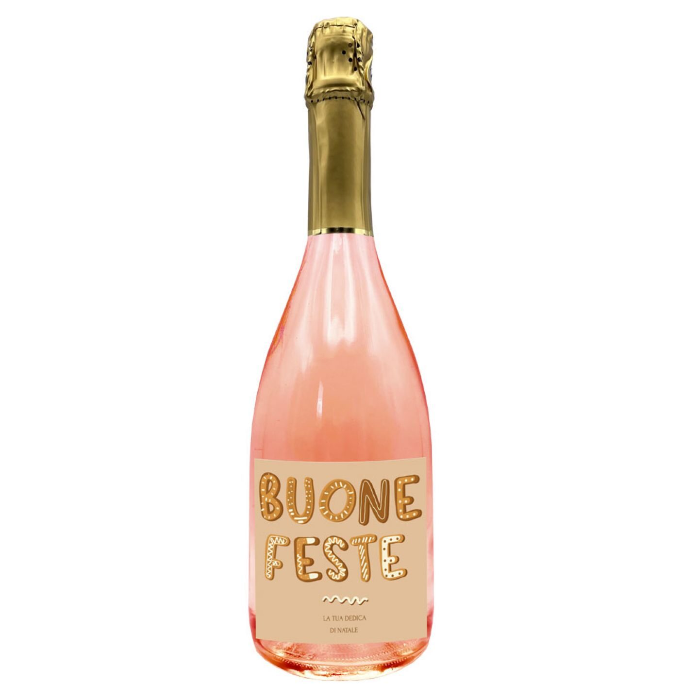 SPUMANTE ANALCOLICO ROSÉ PERSONALIZZATO - Idea regalo con cassetta in legno per Natale - 1