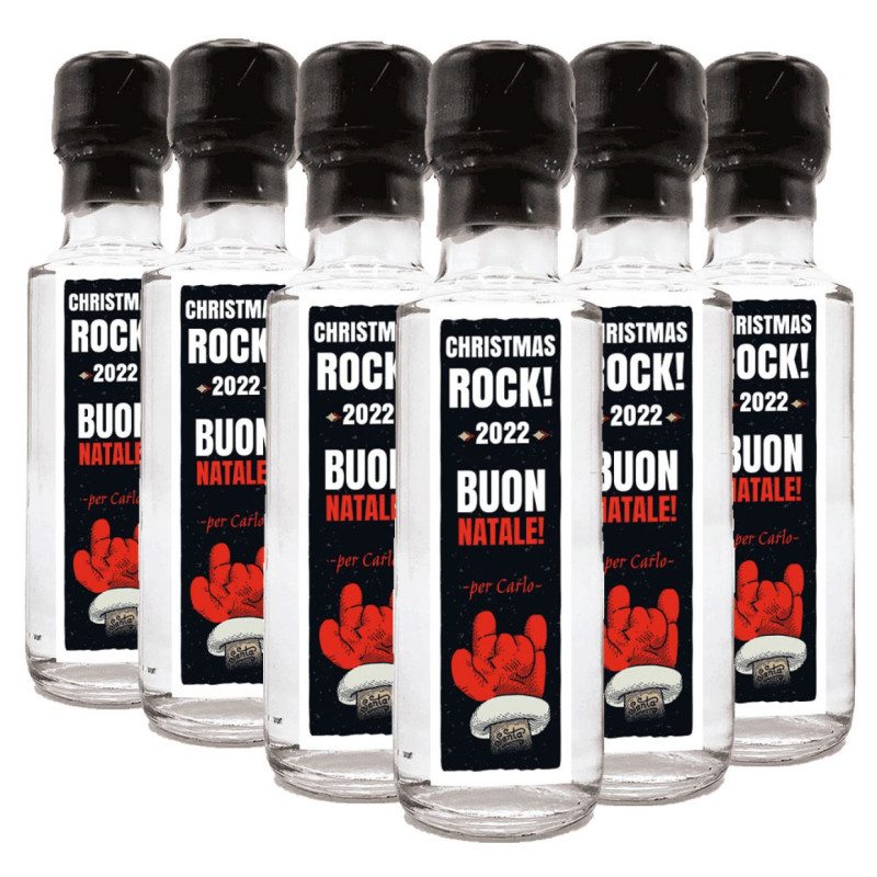24 Gin personalizzato per Natale - mignon 0.10 lt. - Mini bottiglie di Distilled Gin - Christmas Rock