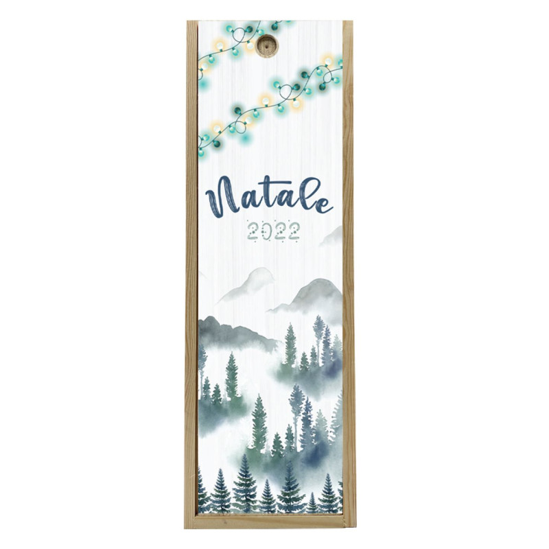 Scatola in legno 1 bottiglia 0,75 L - Natale 2022