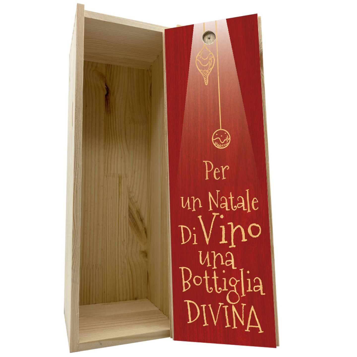 Wooden box 1 bottle 0,75 L - Di-Vino Christmas - Image 2