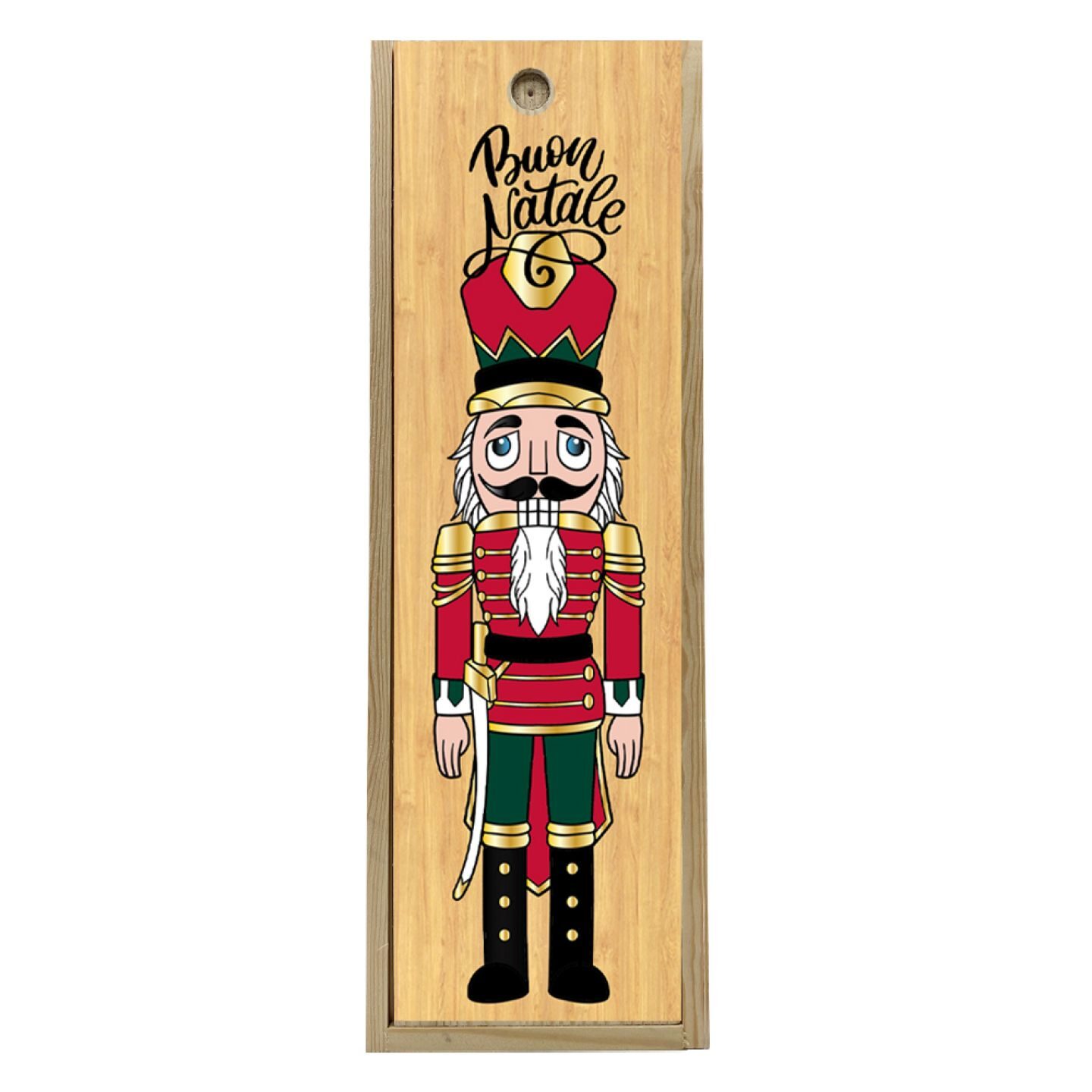Wooden box 1 bottle 0,75 L - Merry Christmas, Nutcracker - Image 3