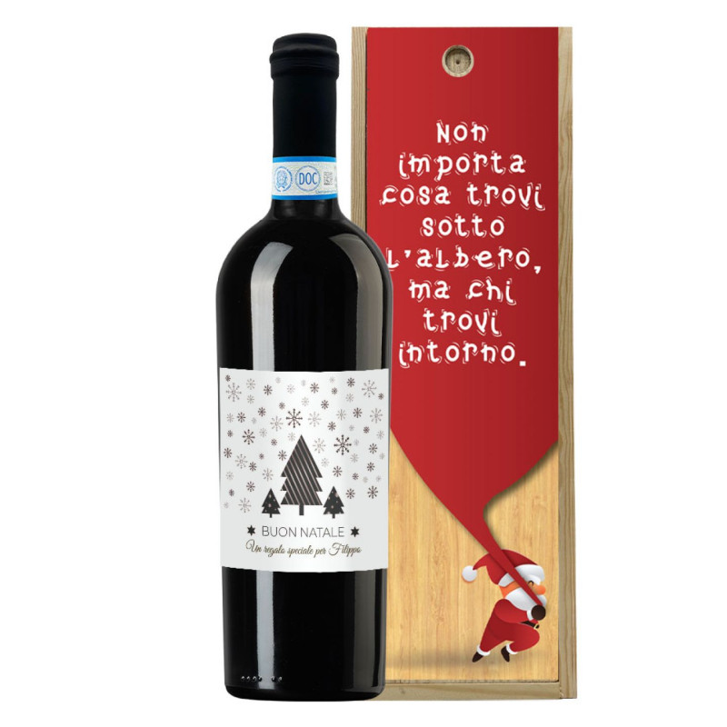 Valpolicella Classico DOC - Bottiglia idea regalo Natale con cassetta in legno