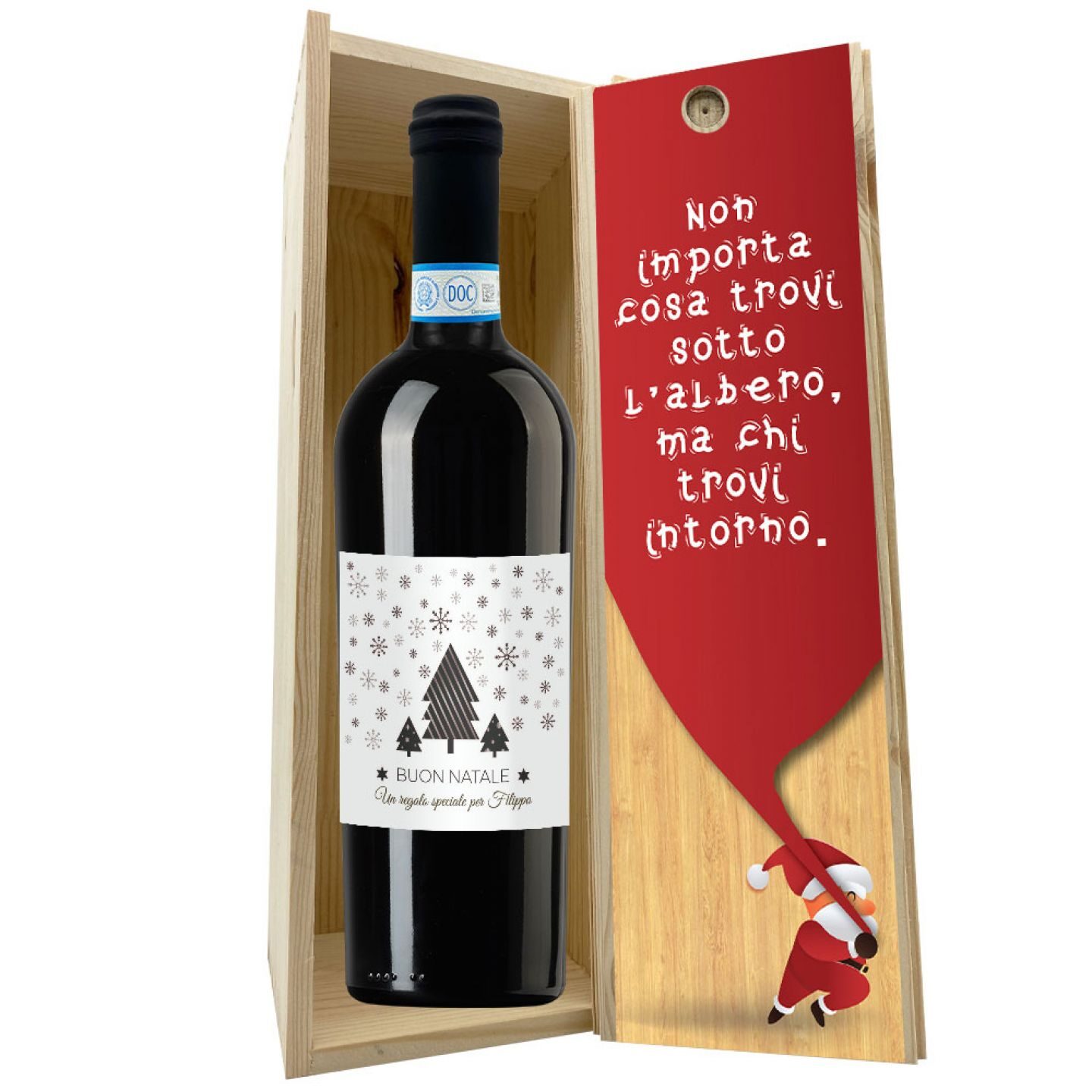 Valpolicella Classico DOC - Bottiglia idea regalo Natale con cassetta in legno - 4