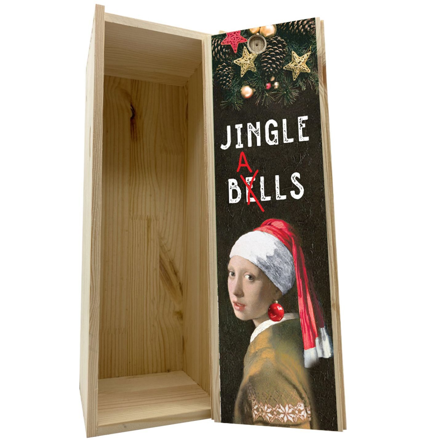 Wooden box 1 bottle 0.75 L - Jingle Balls - Image 2