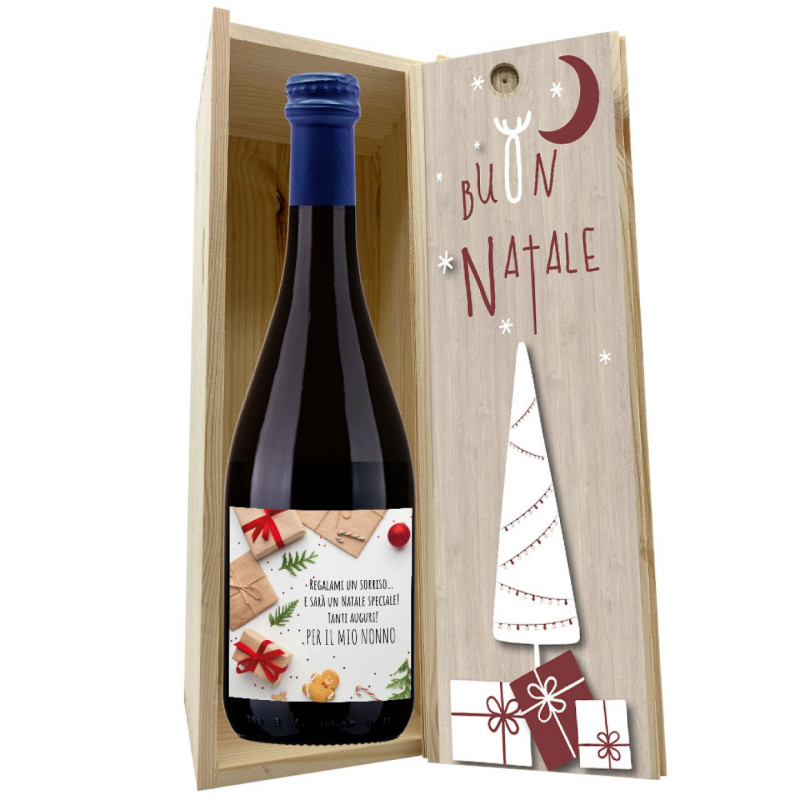 Birra personalizzata con cassetta in legno - Idea regalo per Natale