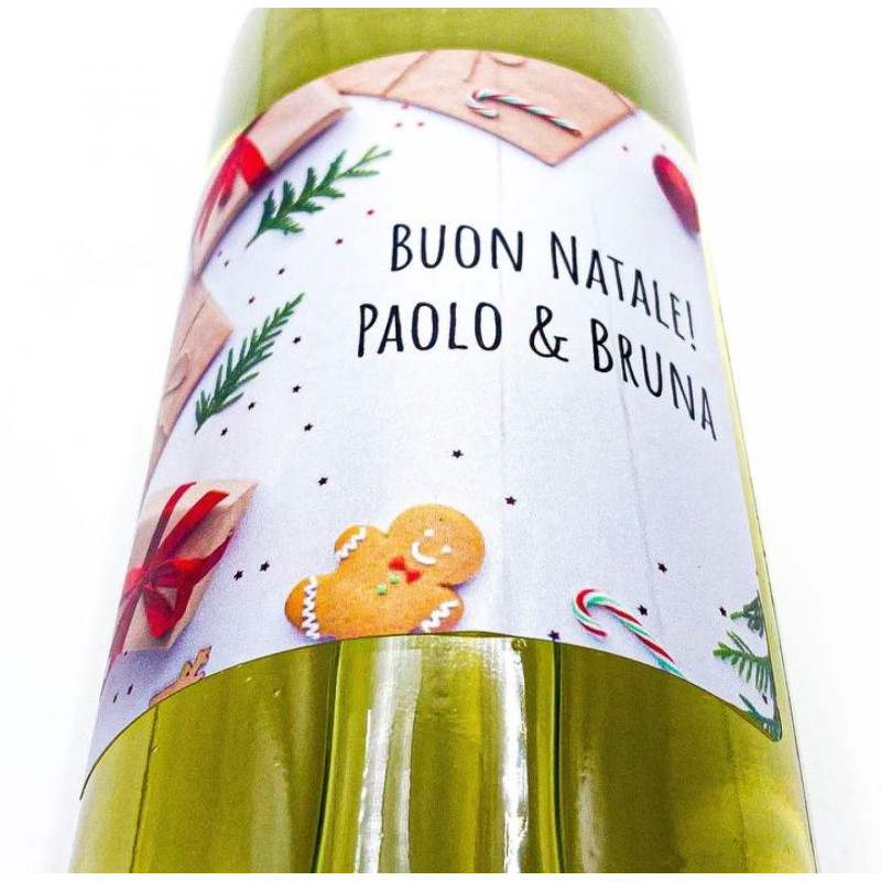 Chardonnay - Bottiglia personalizzata auguri Natale
