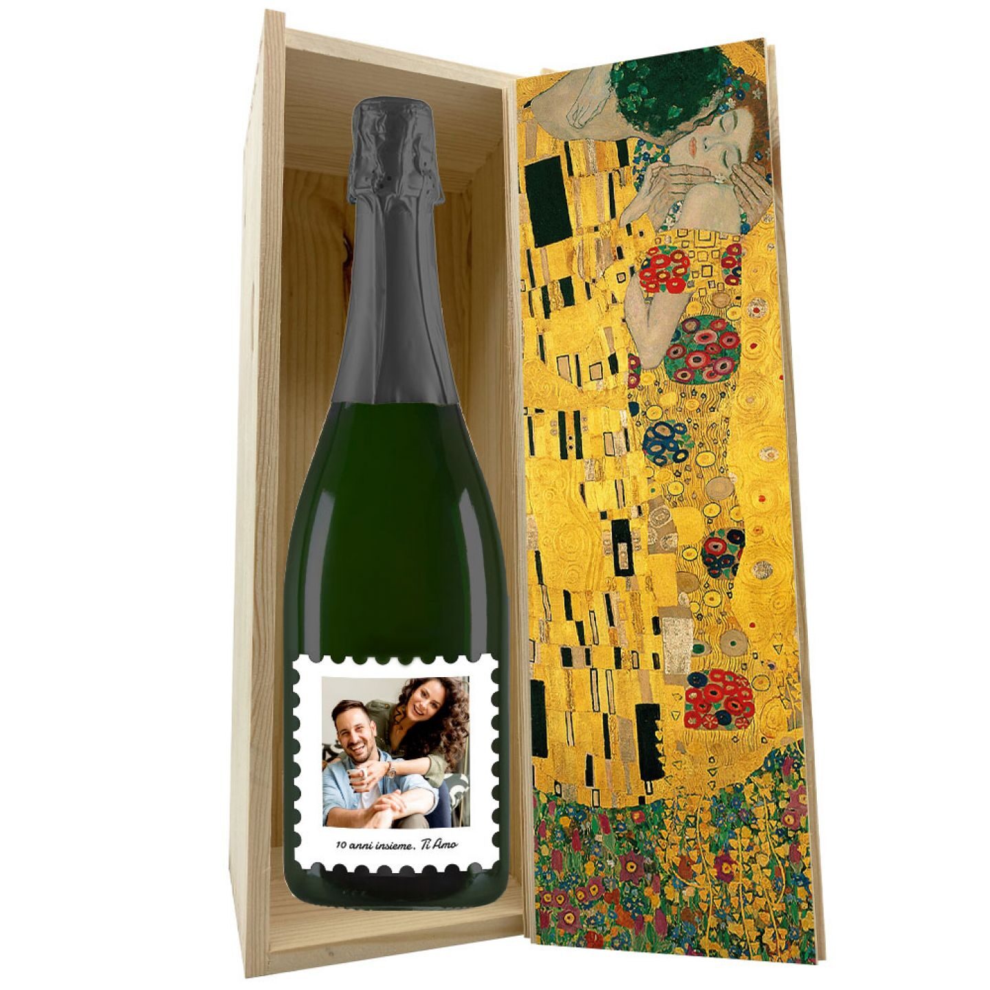 Prosecco MAGNUM con cassetta in legno per San Valentino - 1