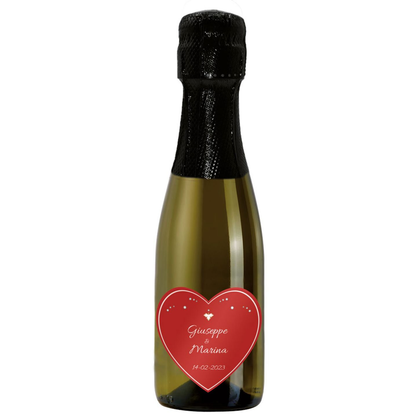 6 Prosecco Mignon personalizzato per San Valentino - 2