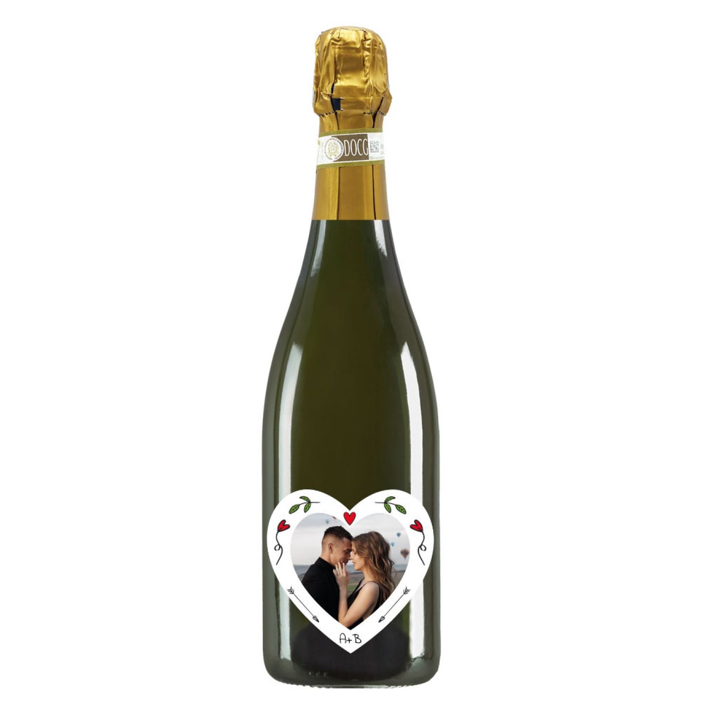 Spumante Dolce per regalo di San Valentino con cassetta in legno - 3