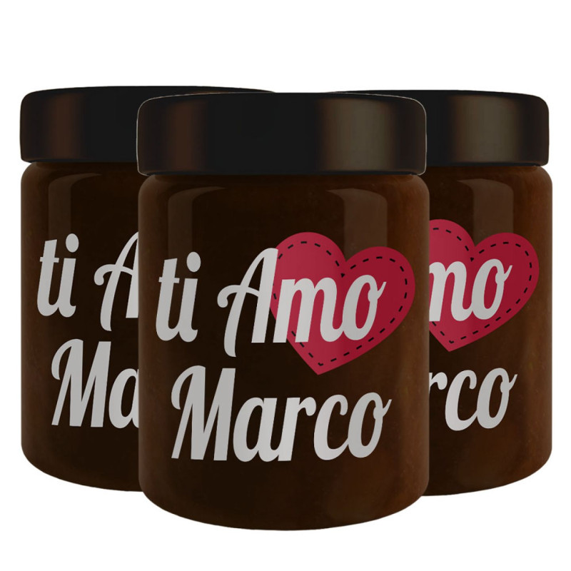 3 vasetti - Cioccolato personalizzato per San Valentino