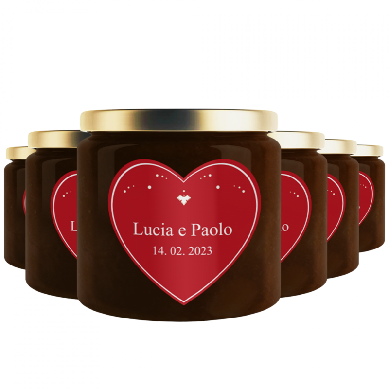 6 vasetti - Cioccolata personalizzata per San Valentino