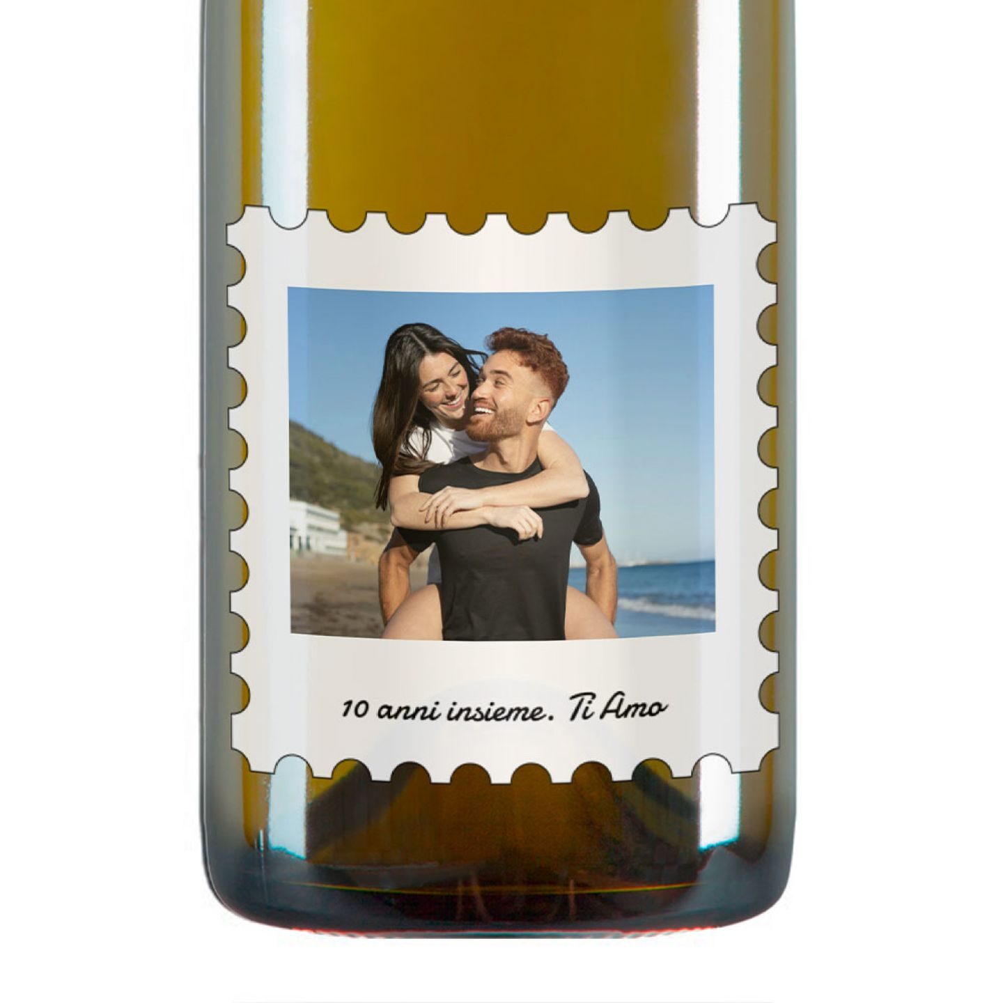 Bottiglia personalizzata con cassetta in legno per San Valentino - 2