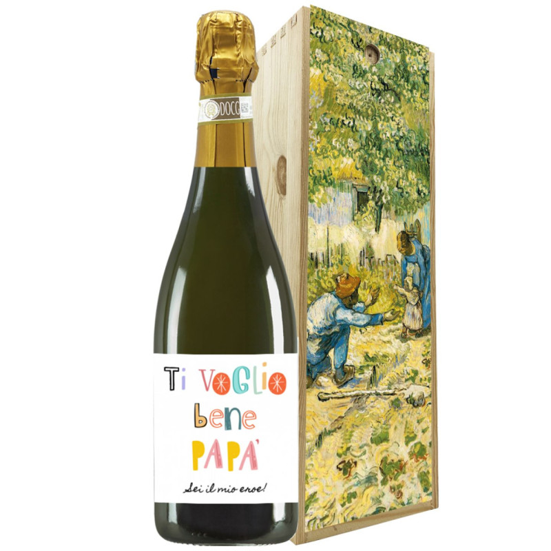 Spumante Dolce - regalo Festa del Papà con cassetta in legno