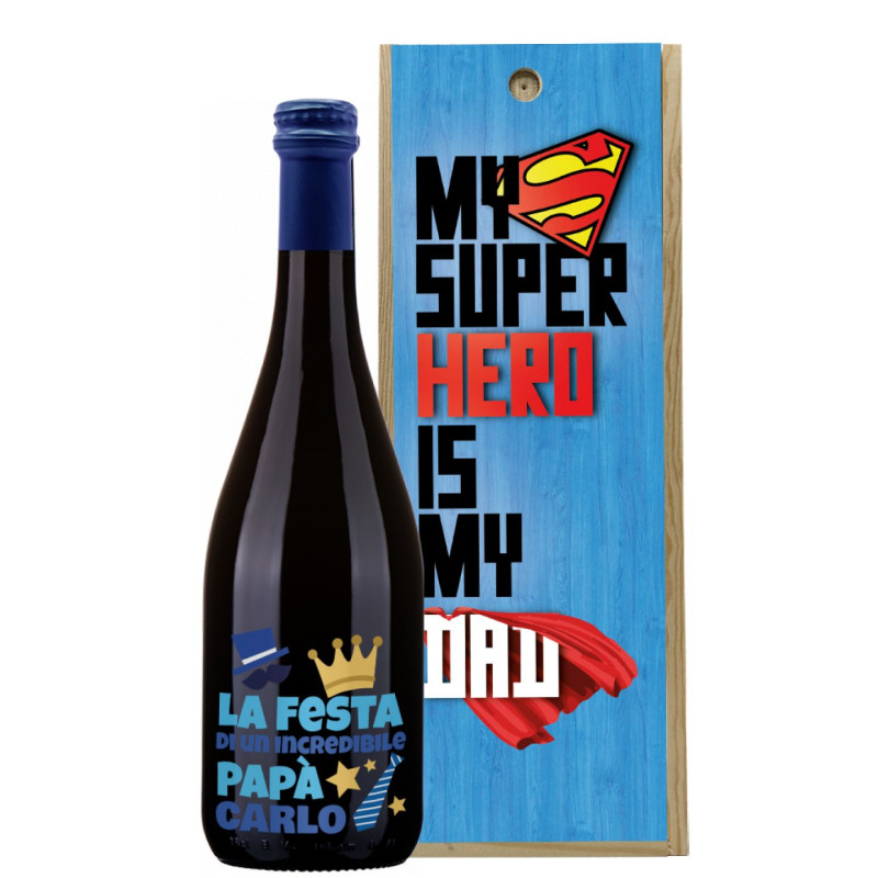 Birra personalizzata con cassetta in legno - regalo festa del papà