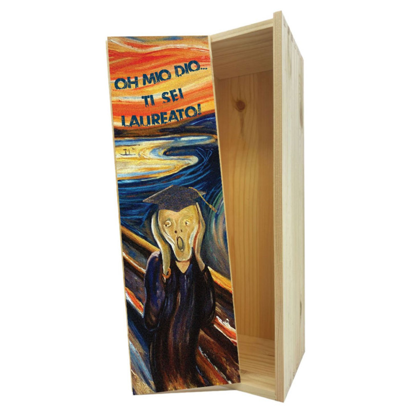 Scatola in legno 1 bottiglia MAGNUM 1,5 L - Ti sei laureato!