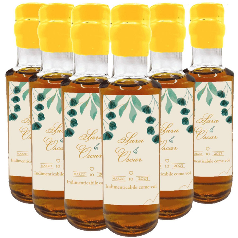 24 Amari personalizzati - mignon 0.10 lt. - Mini bottiglie per bomboniere matrimonio