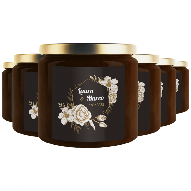 24 vasetti - Cioccolata personalizzata per bomboniere matrimonio