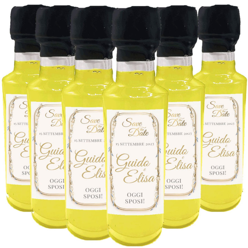 36 Bomboniere matrimonio - bottiglie mignon 0.10 lt. - Limoncello personalizzato idea per bomboniere matrimonio